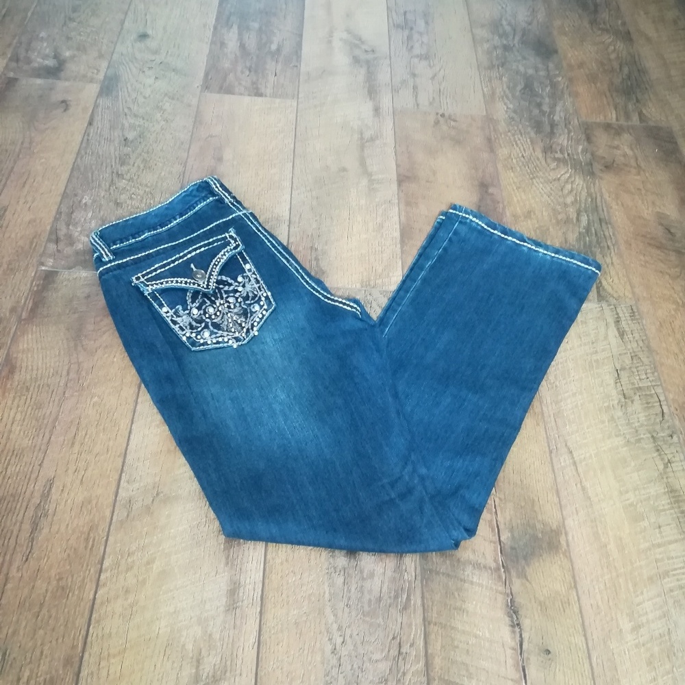 Nine West Jeans 6/27 Embellished Straight Leg